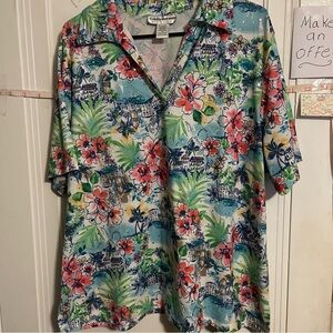 Cathy Daniels Multicolor Tropical Shirt